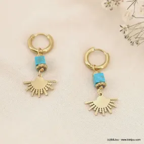 Lilas de Seine Mini Hoop Semi Sun Earrings