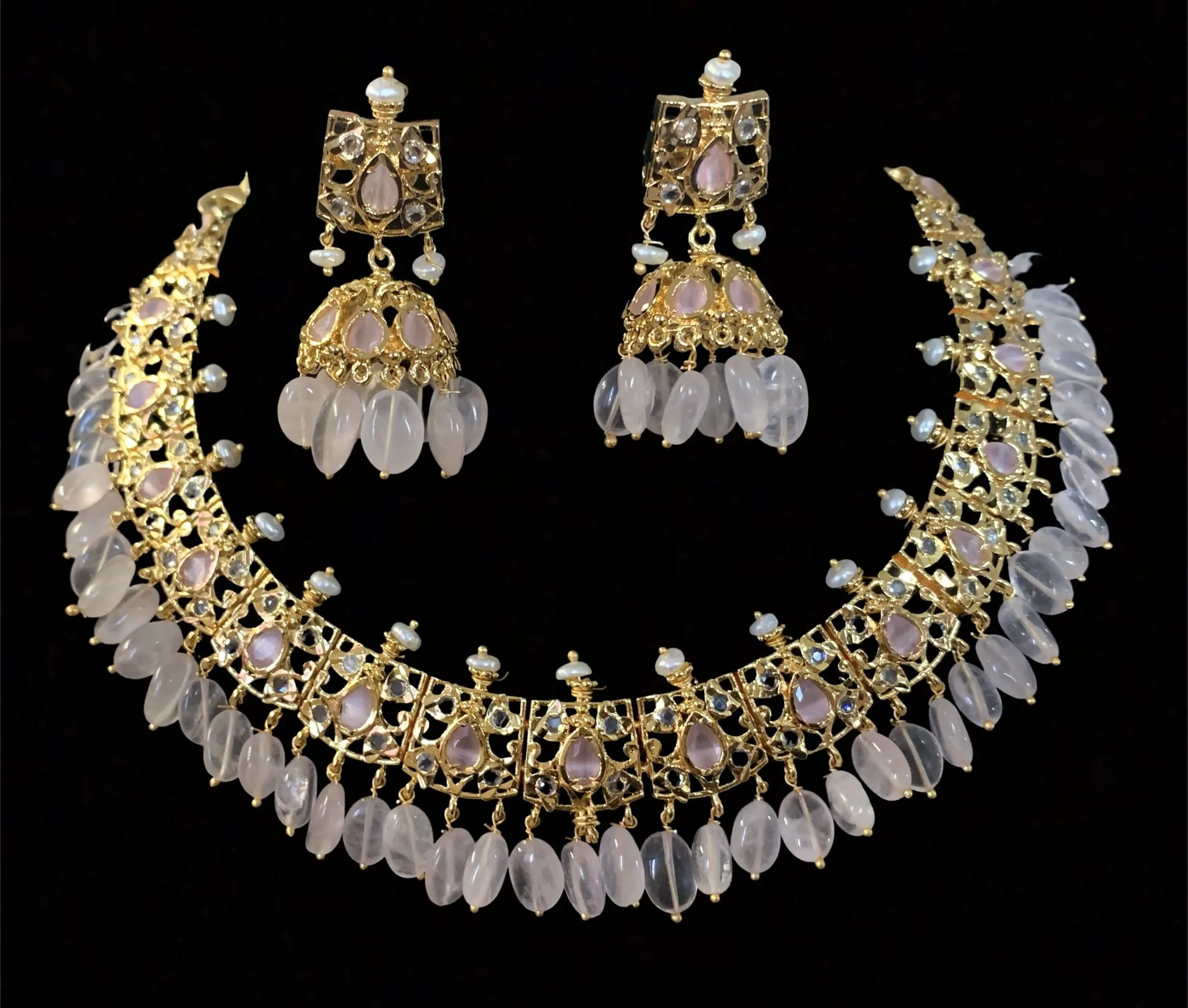 Lisa pink necklace set ( SHIPS IN 3 WEEKS )