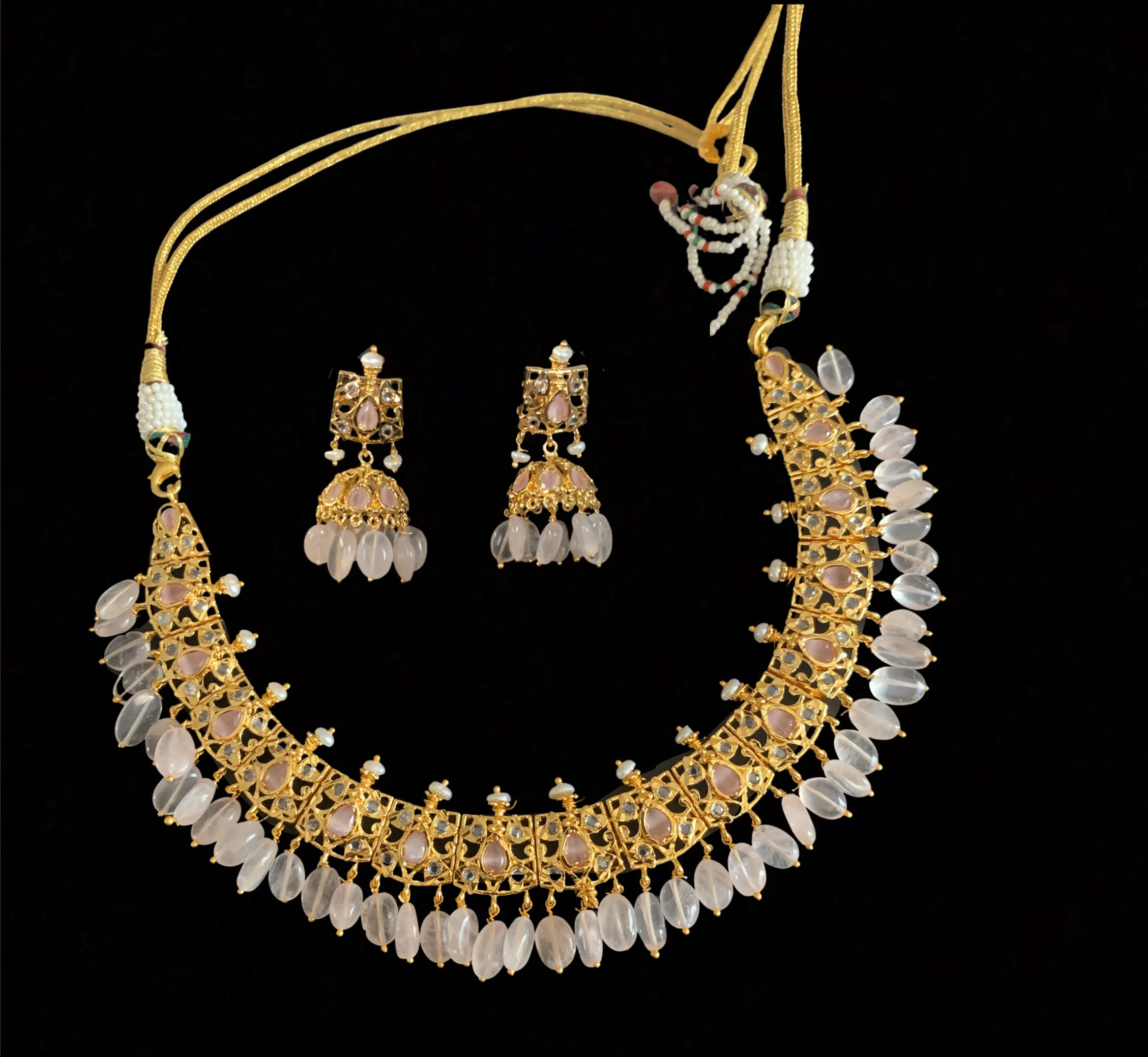 Lisa pink necklace set ( SHIPS IN 3 WEEKS )
