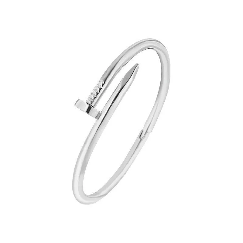 Love Bracelet Stainless Steel Nail Bracelet Silver/Rose Gold/18K Gold Plated Women Jewelry Nail Screw Cuff Bangle