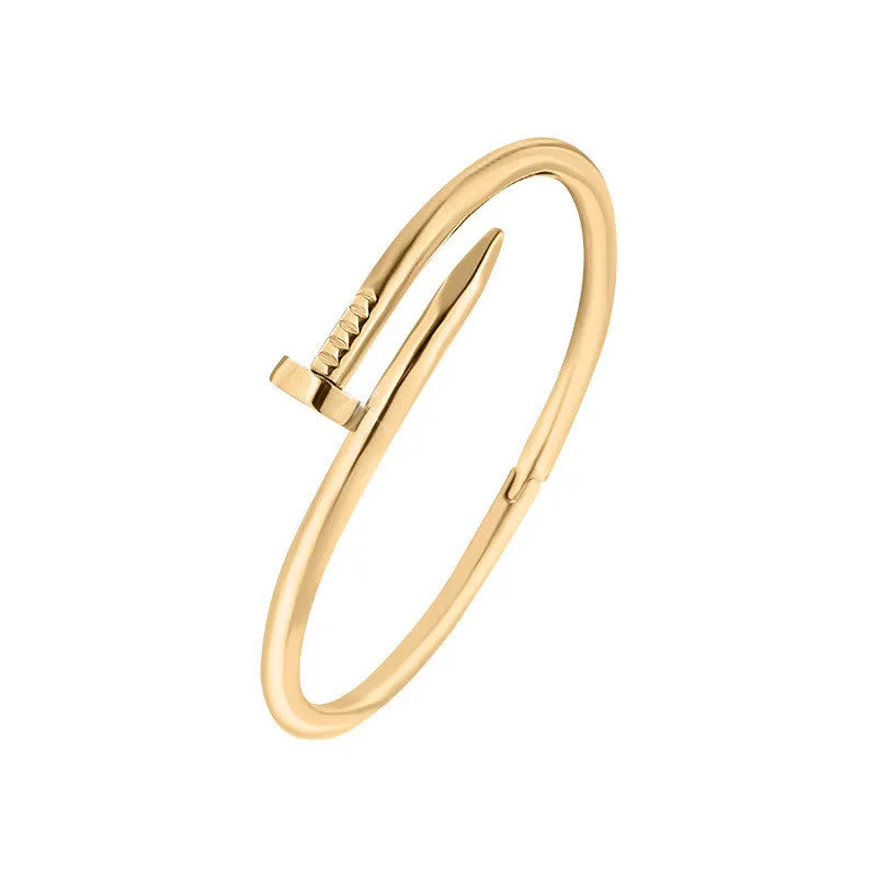 Love Bracelet Stainless Steel Nail Bracelet Silver/Rose Gold/18K Gold Plated Women Jewelry Nail Screw Cuff Bangle