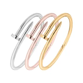 Love Bracelet Stainless Steel Nail Bracelet Silver/Rose Gold/18K Gold Plated Women Jewelry Nail Screw Cuff Bangle