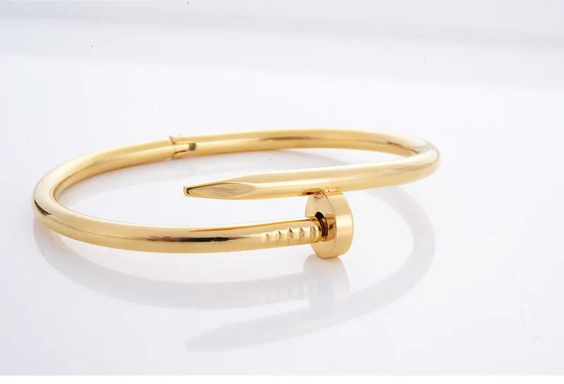 Love Bracelet Stainless Steel Nail Bracelet Silver/Rose Gold/18K Gold Plated Women Jewelry Nail Screw Cuff Bangle