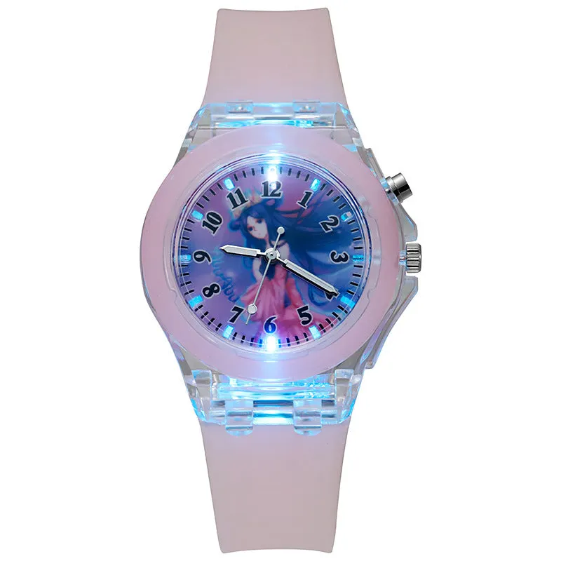 Luminous Flashing Light LED Watch Girl Spirit Princess Ice Princess Children's Electronic Watch