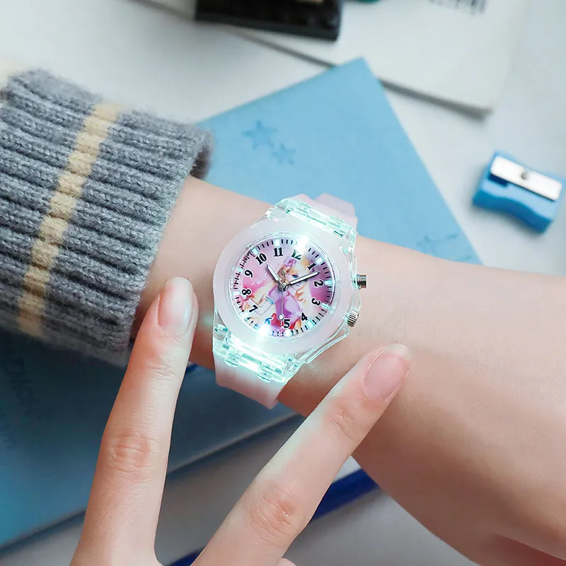 Luminous Flashing Light LED Watch Girl Spirit Princess Ice Princess Children's Electronic Watch