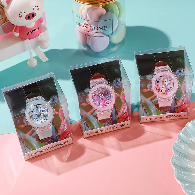 Luminous Flashing Light LED Watch Girl Spirit Princess Ice Princess Children's Electronic Watch