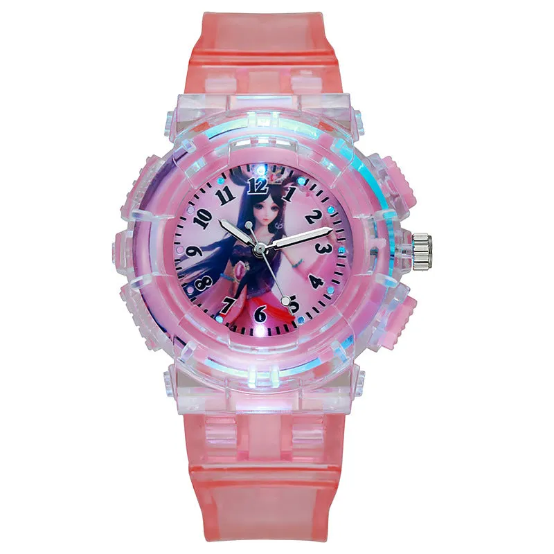 Luminous Flashing Light LED Watch Girl Spirit Princess Ice Princess Children's Electronic Watch