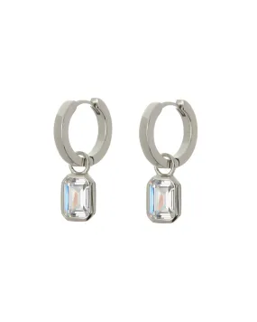 LUV AJ - Brigitte Bezel Huggies in Silver