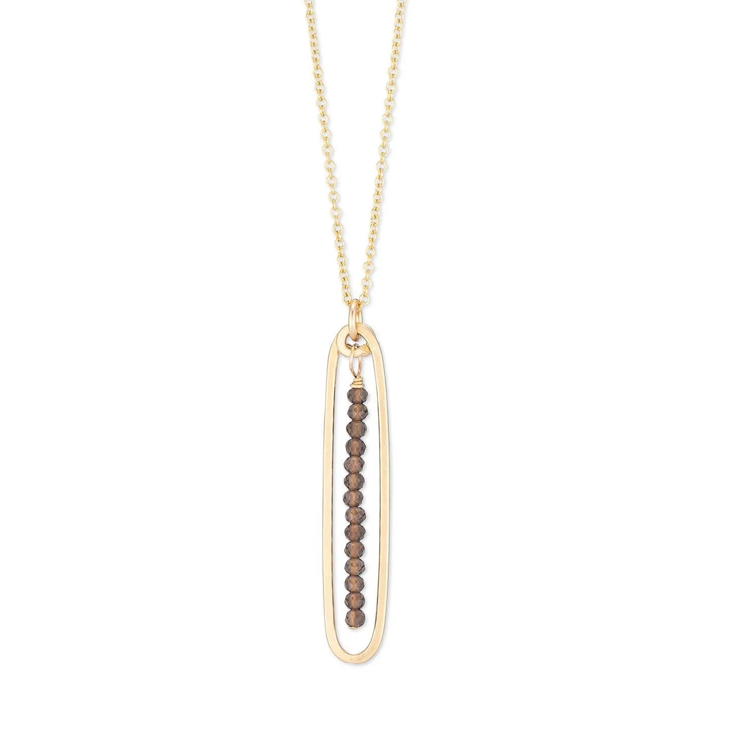lyric necklace with smoky quartz