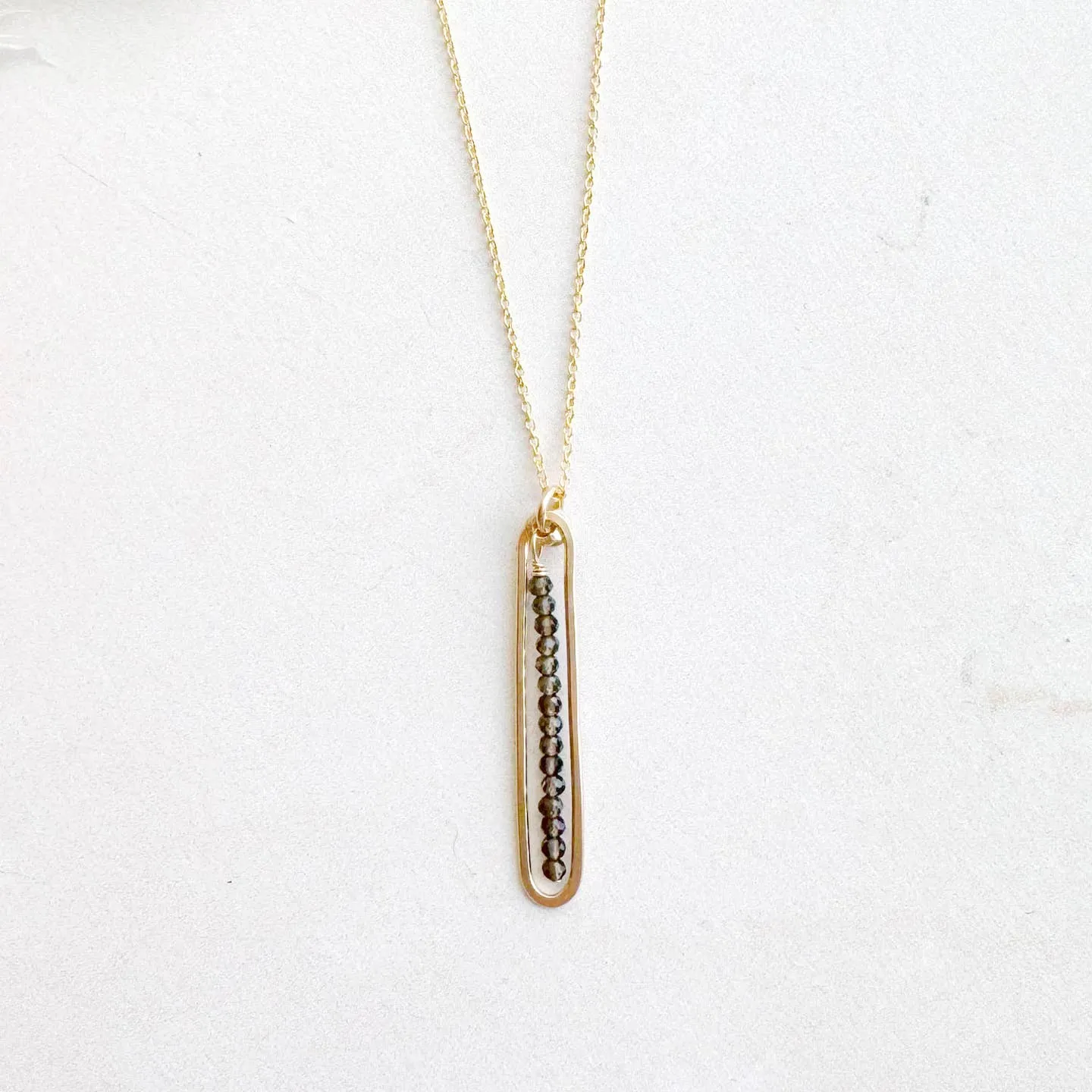 lyric necklace with smoky quartz