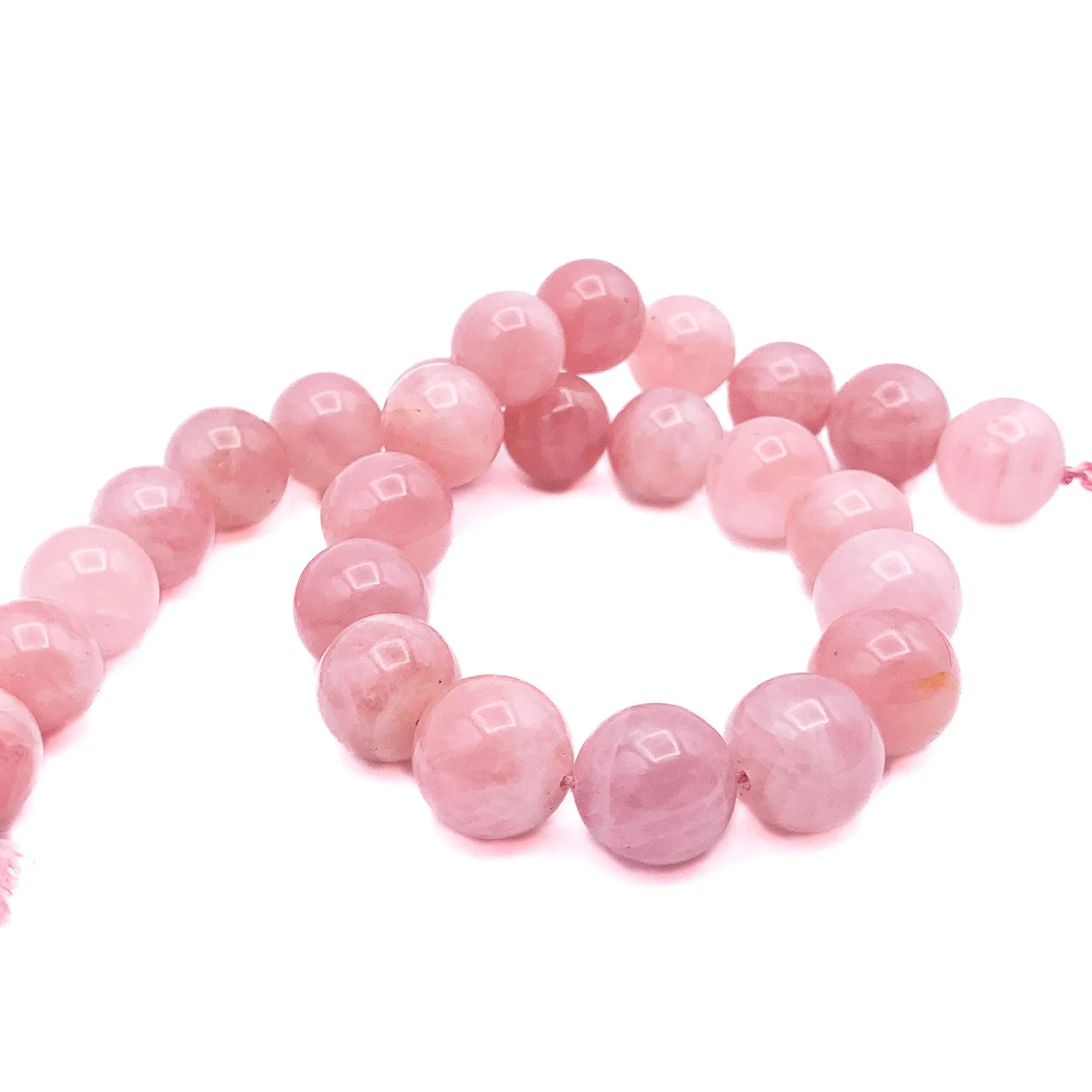 Madagascar Rose Quartz 14.5mm Smooth Rounds Bead Strand