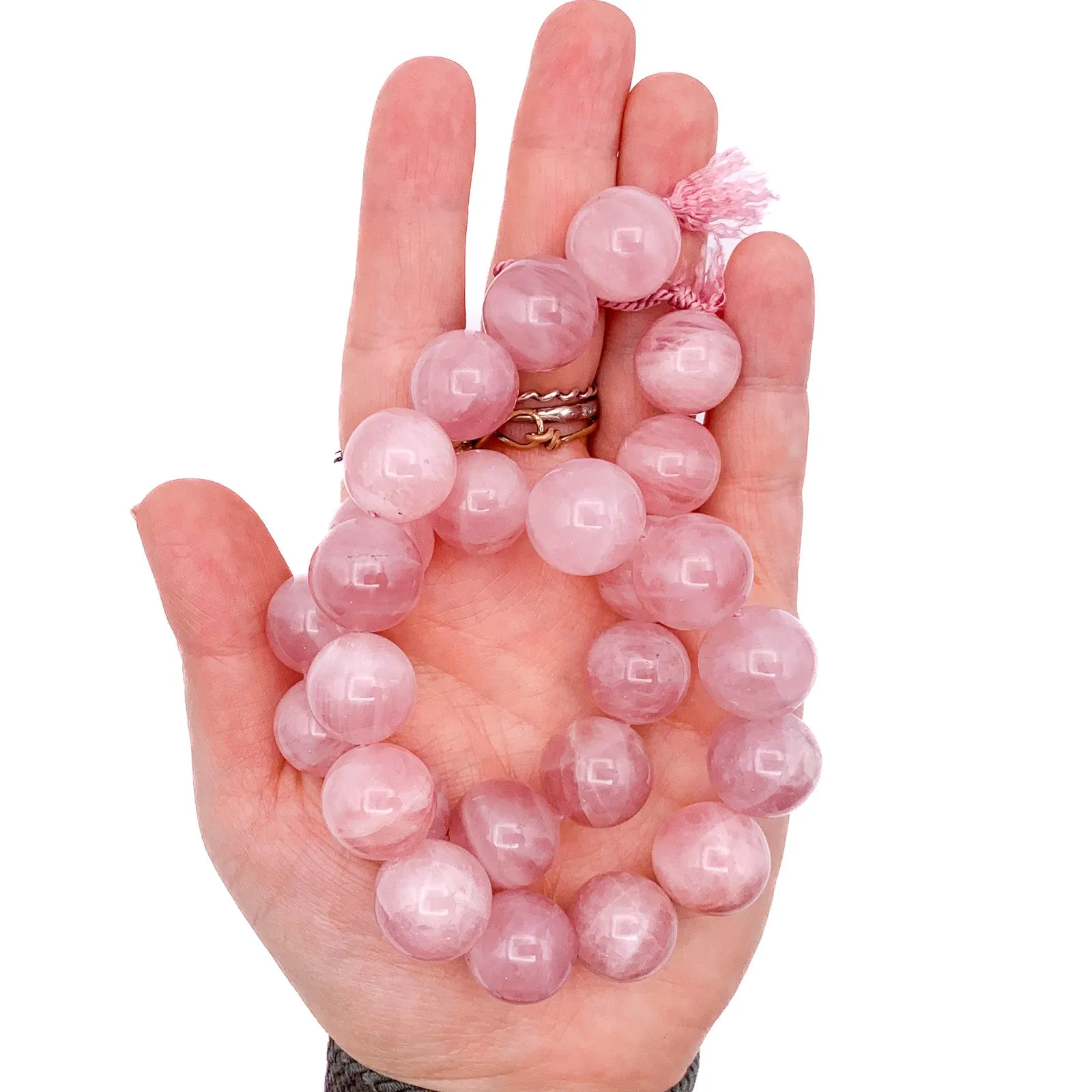 Madagascar Rose Quartz 14.5mm Smooth Rounds Bead Strand