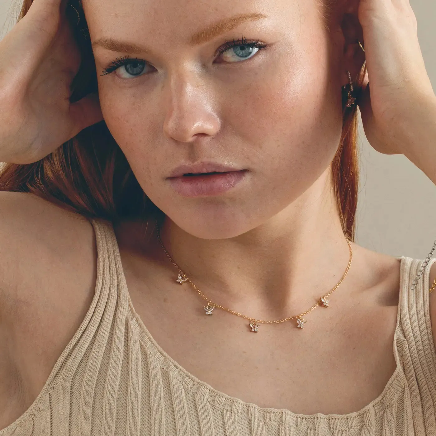 Maja - Crystal Butterfly Necklace