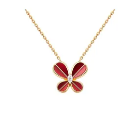 Marquise Butterfly Rose Gold Large Necklace