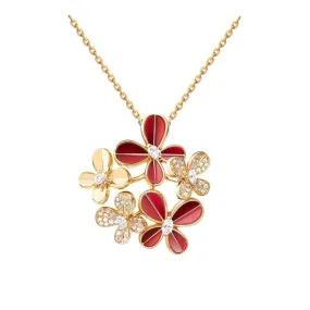 Marquise Butterfly Rose Gold Multi Necklace