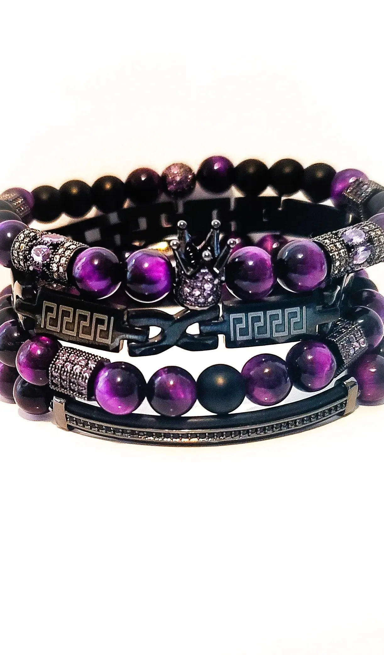 Men's "Purple " Crown Bracelet set