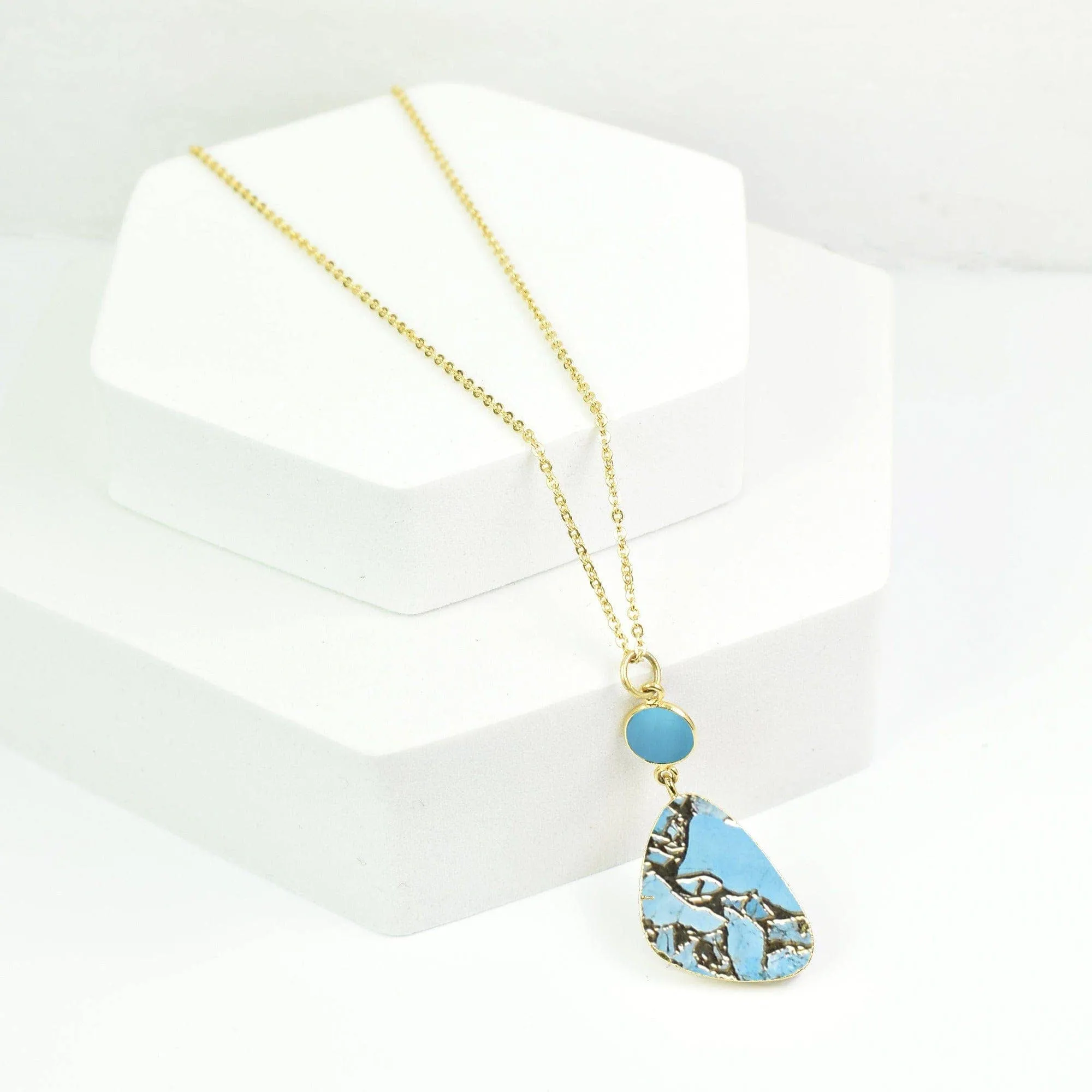 Mojave Drop Necklace - VNK0003 Turq