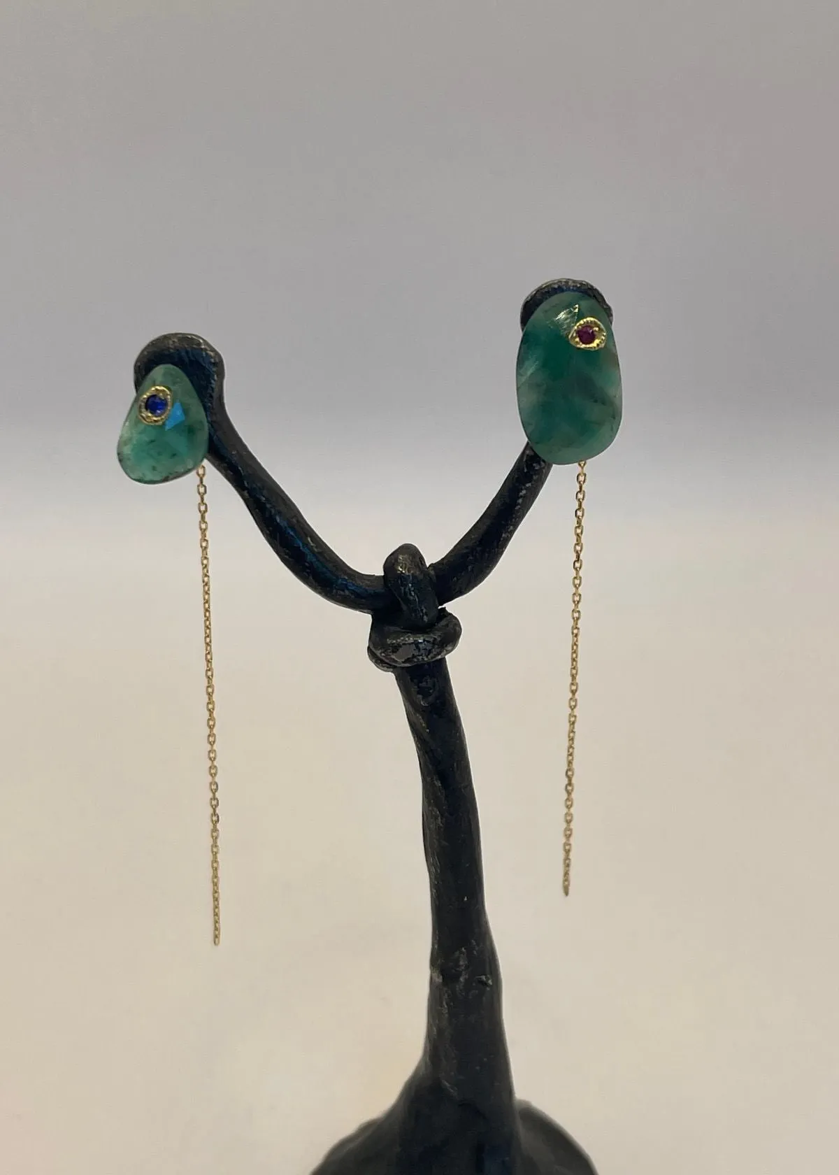 MONAKA Flat Pierced Earring - Emerald