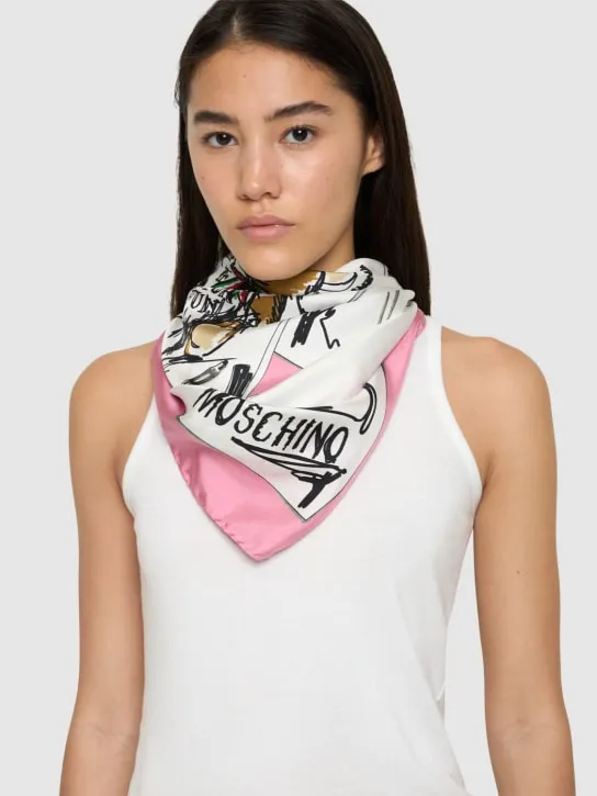 Moschino   Printed silk twill scarf 