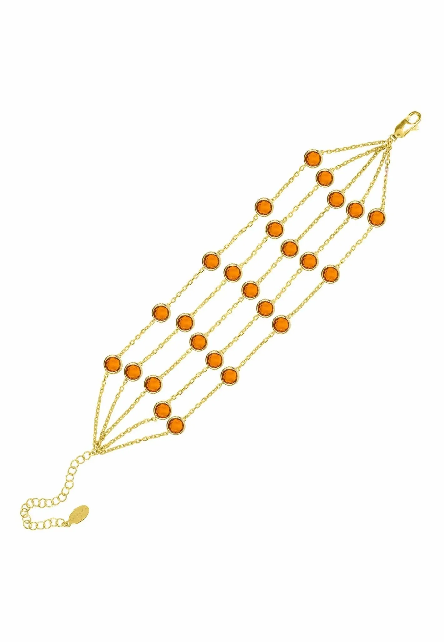Naples Statement Gemstone Bracelet Gold Citrine