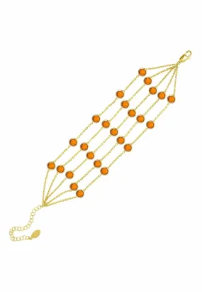 Naples Statement Gemstone Bracelet Gold Citrine