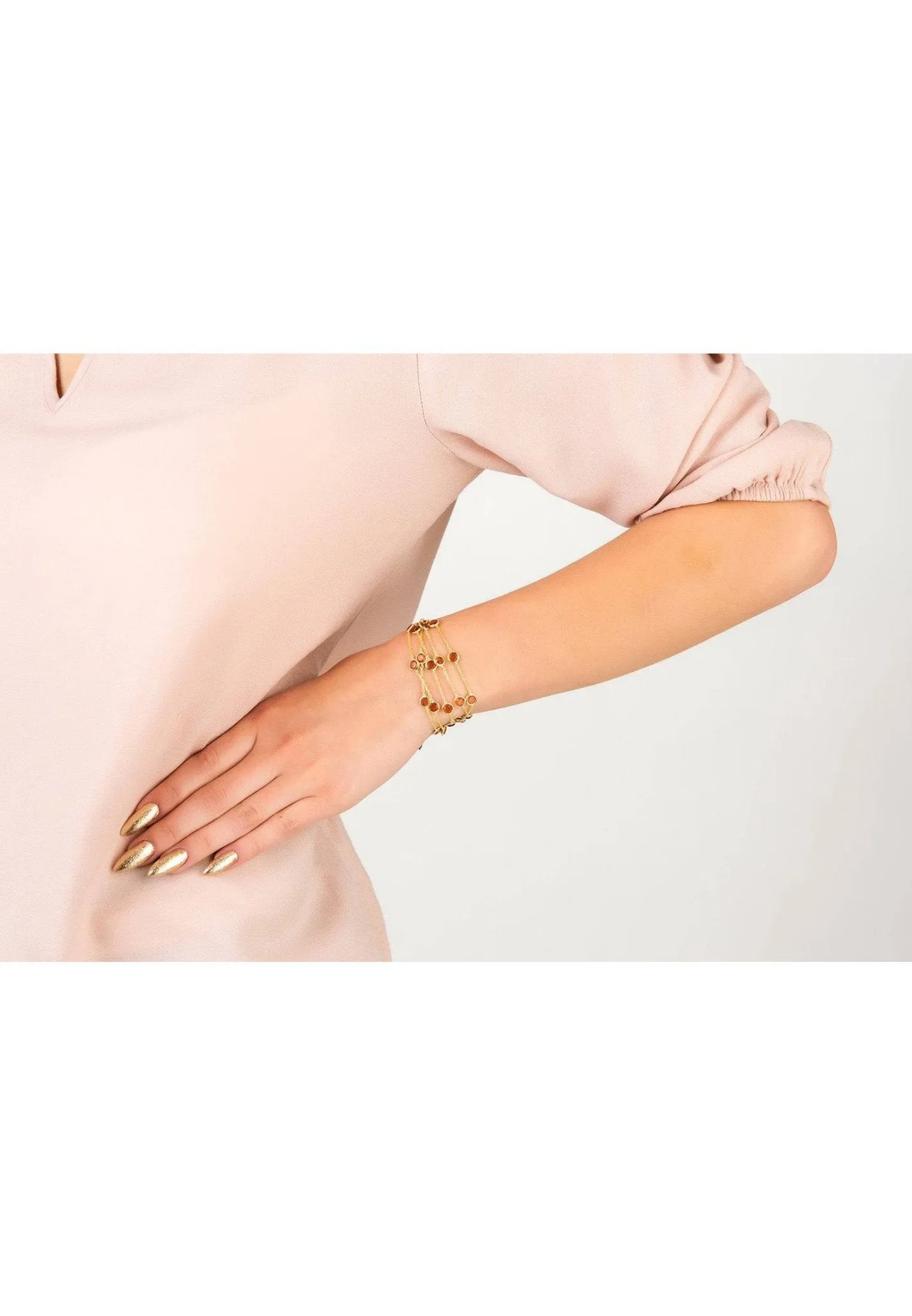 Naples Statement Gemstone Bracelet Gold Citrine