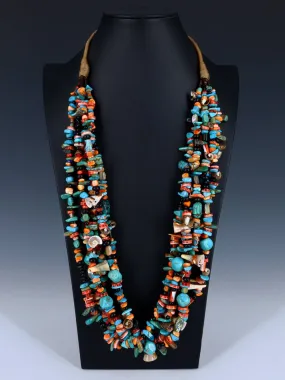 Native American Jewelry Santo Domingo Multistone Treasure Necklace