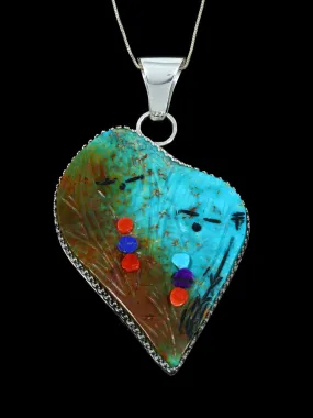 Native American Jewelry Zuni Inlay Kachina Maiden Pendant