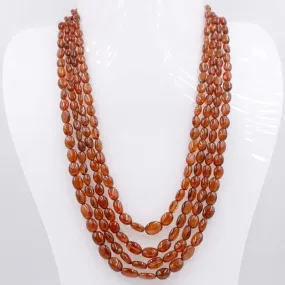 Natural Hessonite Necklace Gemstone Necklace Beaded Necklace Garnet Necklace Orange Necklace Layered Necklace Long Necklace SKU 6143294