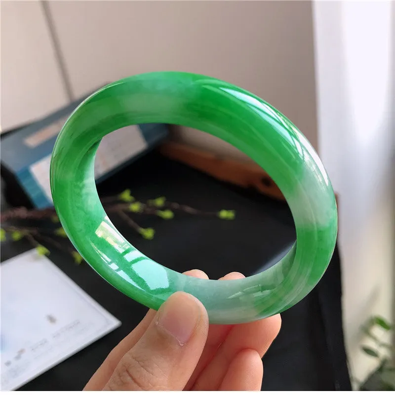 Natural Jade Bangle Jadeite Bangle Internal Diameter 57.3mm 00929