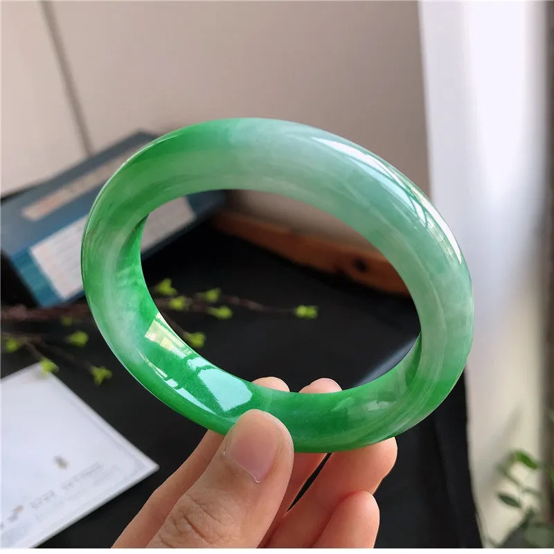 Natural Jade Bangle Jadeite Bangle Internal Diameter 57.3mm 00929