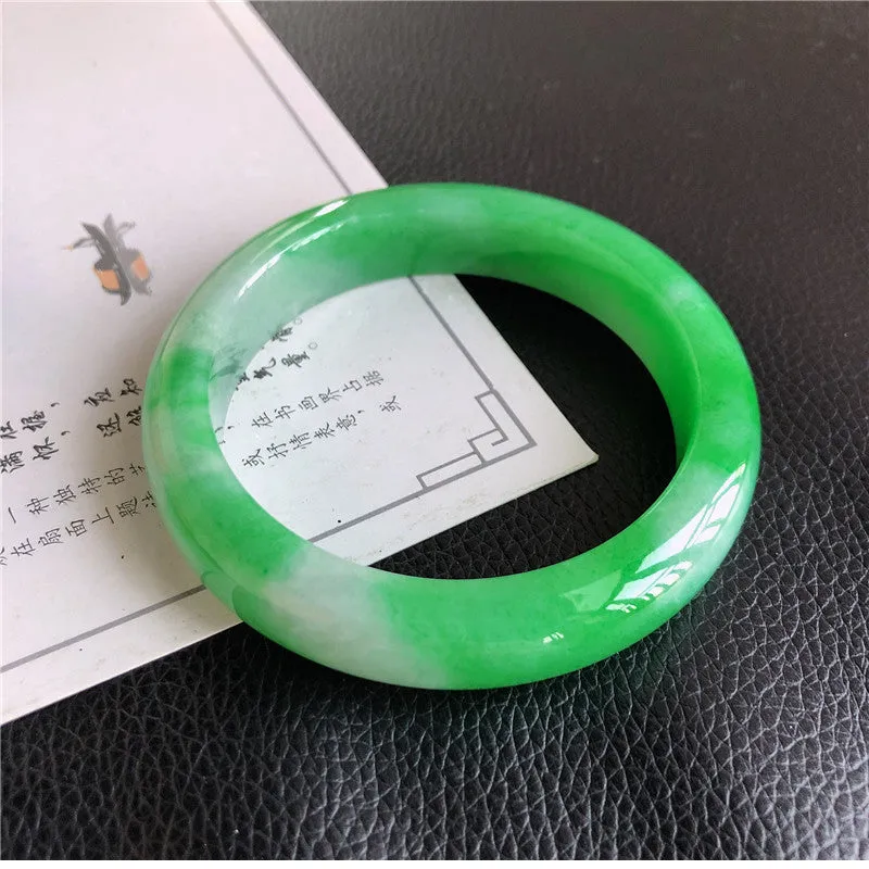 Natural Jade Bangle Jadeite Bangle Internal Diameter 57.3mm 00929