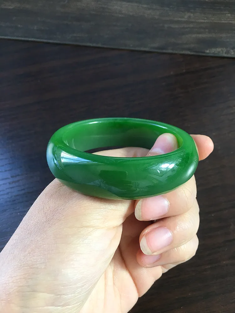 Natural Jade Bangle Nephrite Bangle Internal Diameter 55.3mm NBE010