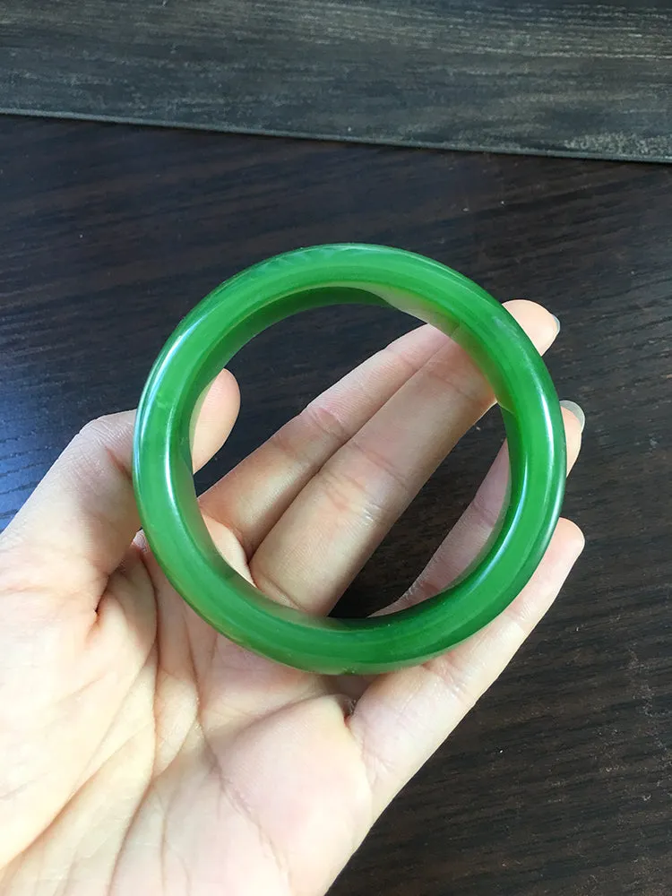 Natural Jade Bangle Nephrite Bangle Internal Diameter 55.3mm NBE010