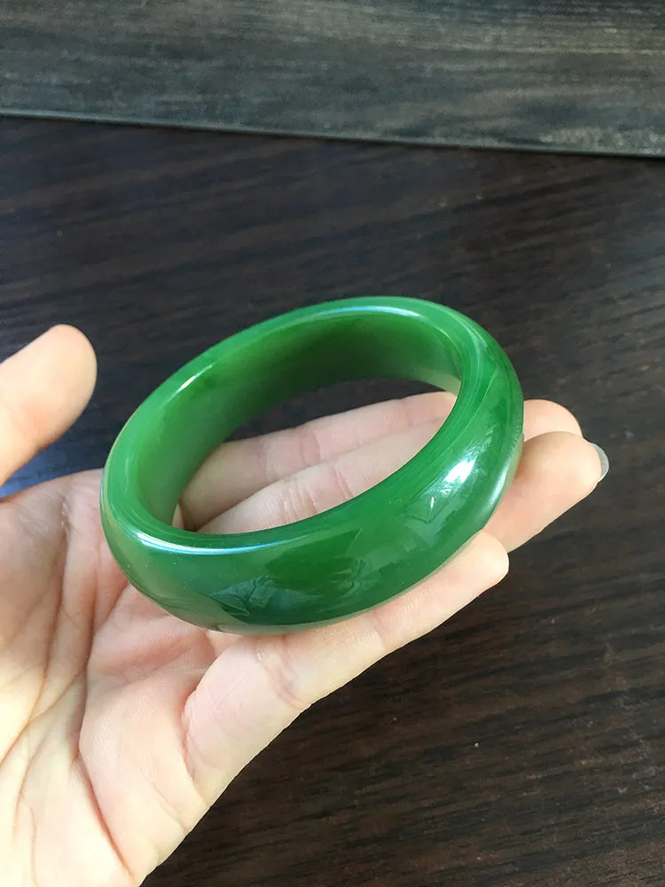 Natural Jade Bangle Nephrite Bangle Internal Diameter 55.3mm NBE010