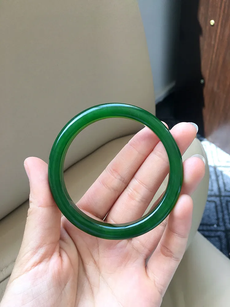 Natural Jade Bangle Nephrite Bangle Internal Diameter 57.2mm NBE006