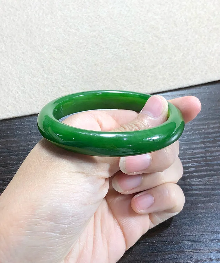 Natural Jade Bangle Nephrite Bangle Internal Diameter 58.1mm NBE013