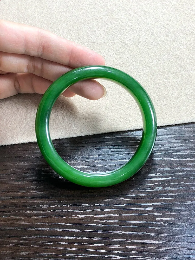 Natural Jade Bangle Nephrite Bangle Internal Diameter 58.1mm NBE013