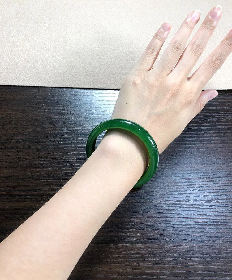 Natural Jade Bangle Nephrite Bangle Internal Diameter 58.1mm NBE013