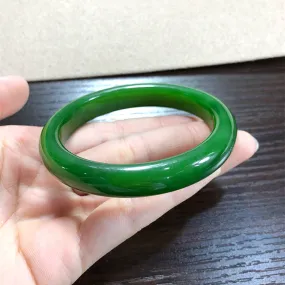 Natural Jade Bangle Nephrite Bangle Internal Diameter 58.1mm NBE013
