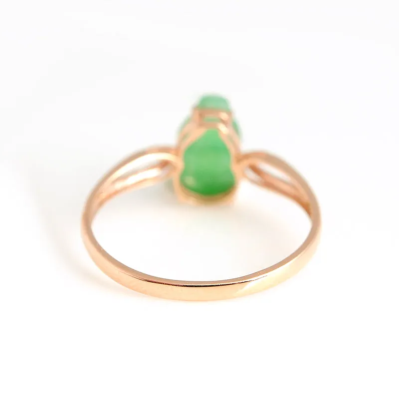 Natural Jade Ring Jadeite Gold Gourd Ring RG71