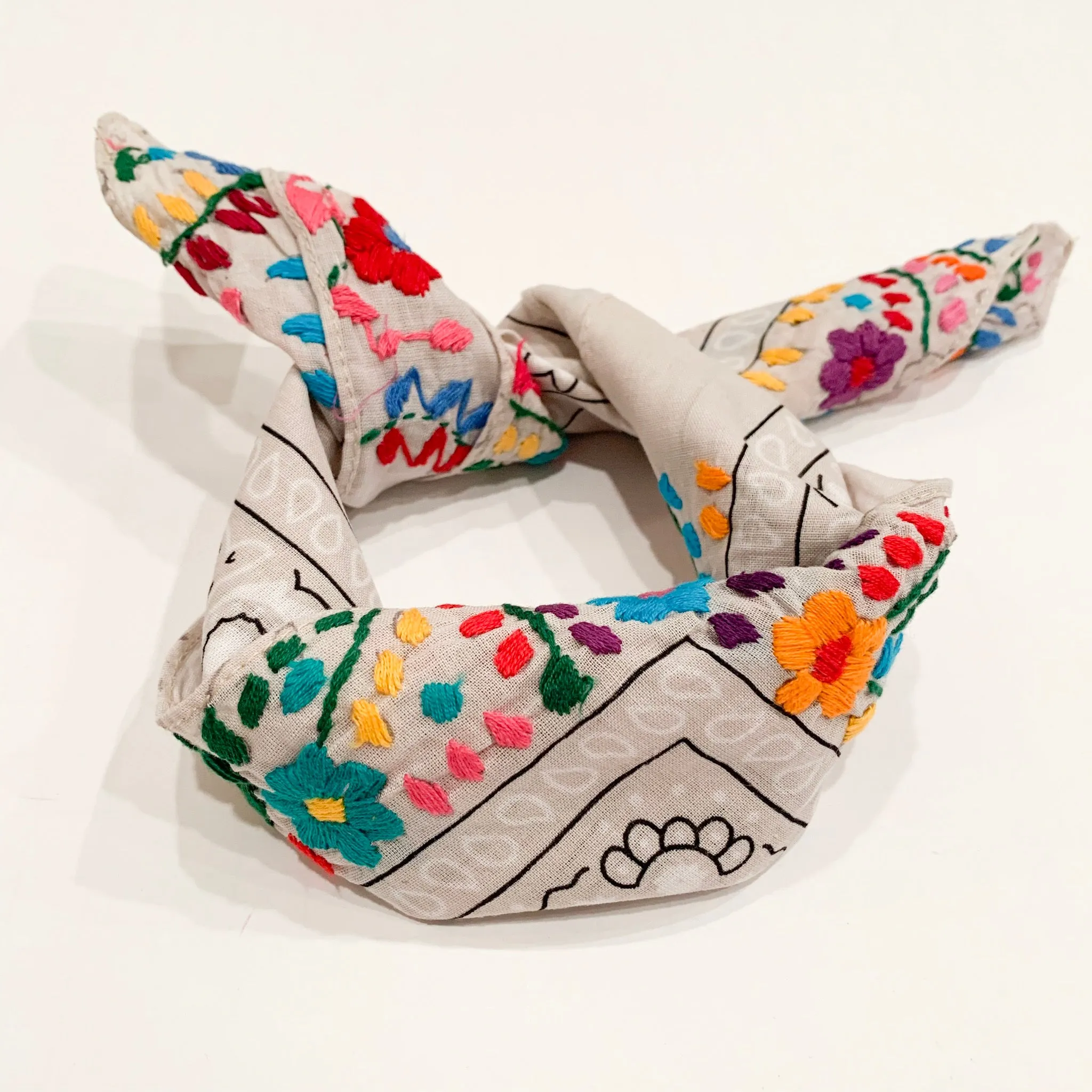 Neck scarves with Flowers (Assorted colors)