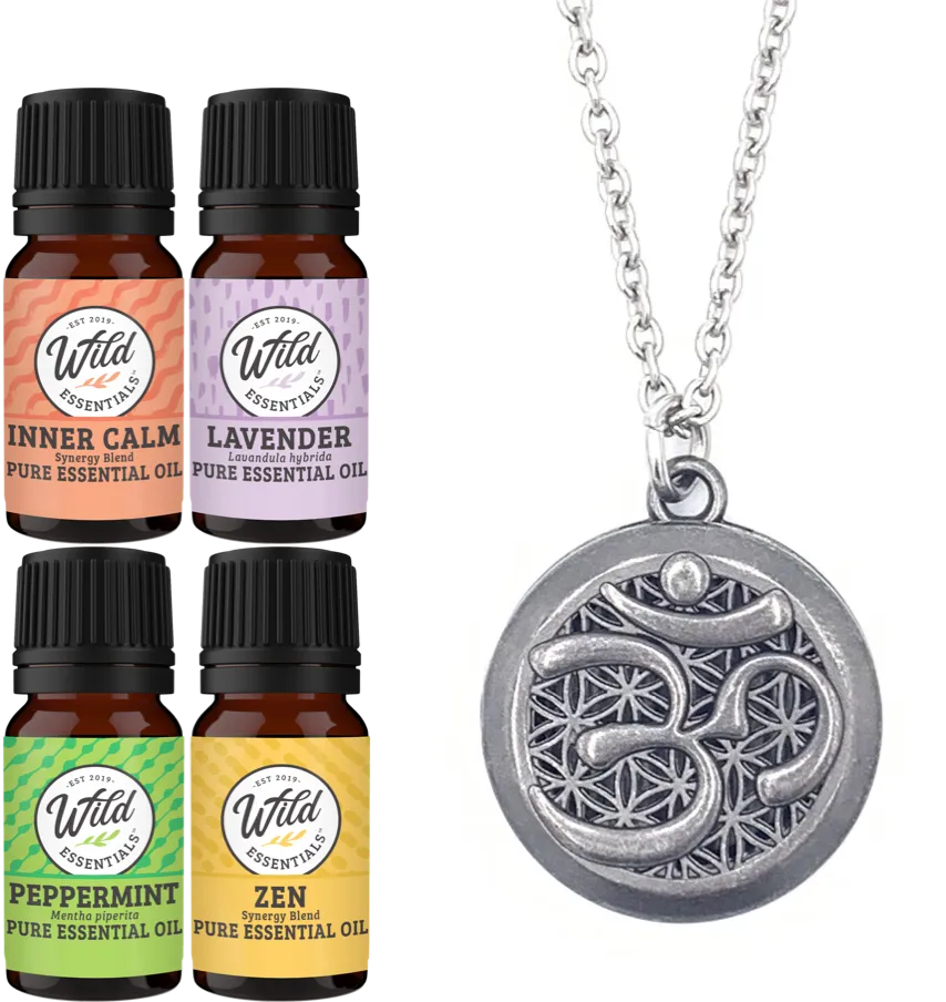 Necklace DIffuser With Oils AUM (PEWTER)