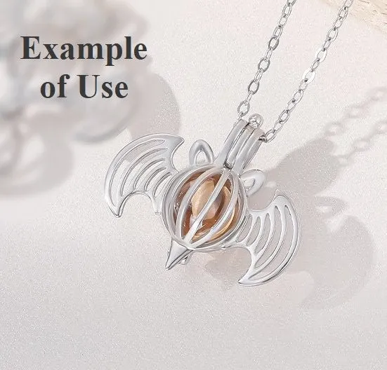 Necklace Pendant Blank Setting Halloween Charm 20x23mm Sterling Silver Fine 925 For One Bead No Prong DIY Jewelry Finding Wholesale 1pc