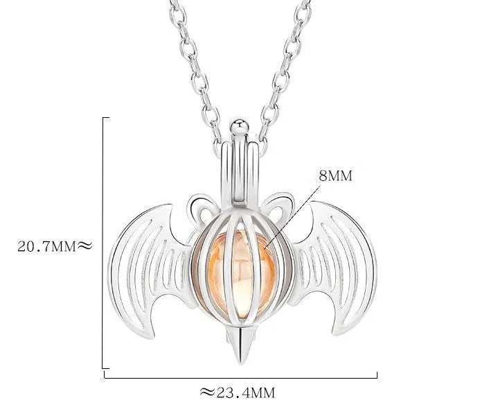 Necklace Pendant Blank Setting Halloween Charm 20x23mm Sterling Silver Fine 925 For One Bead No Prong DIY Jewelry Finding Wholesale 1pc