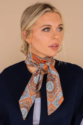 Never Looked Better Rust Orange Paisley Scarf