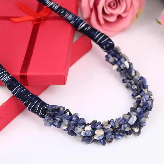 New Bohemia Statement Choker Fashion Charms 100% Natural Coral Stone Gem Collar Necklaces&Pendants Women Fine Jewelry