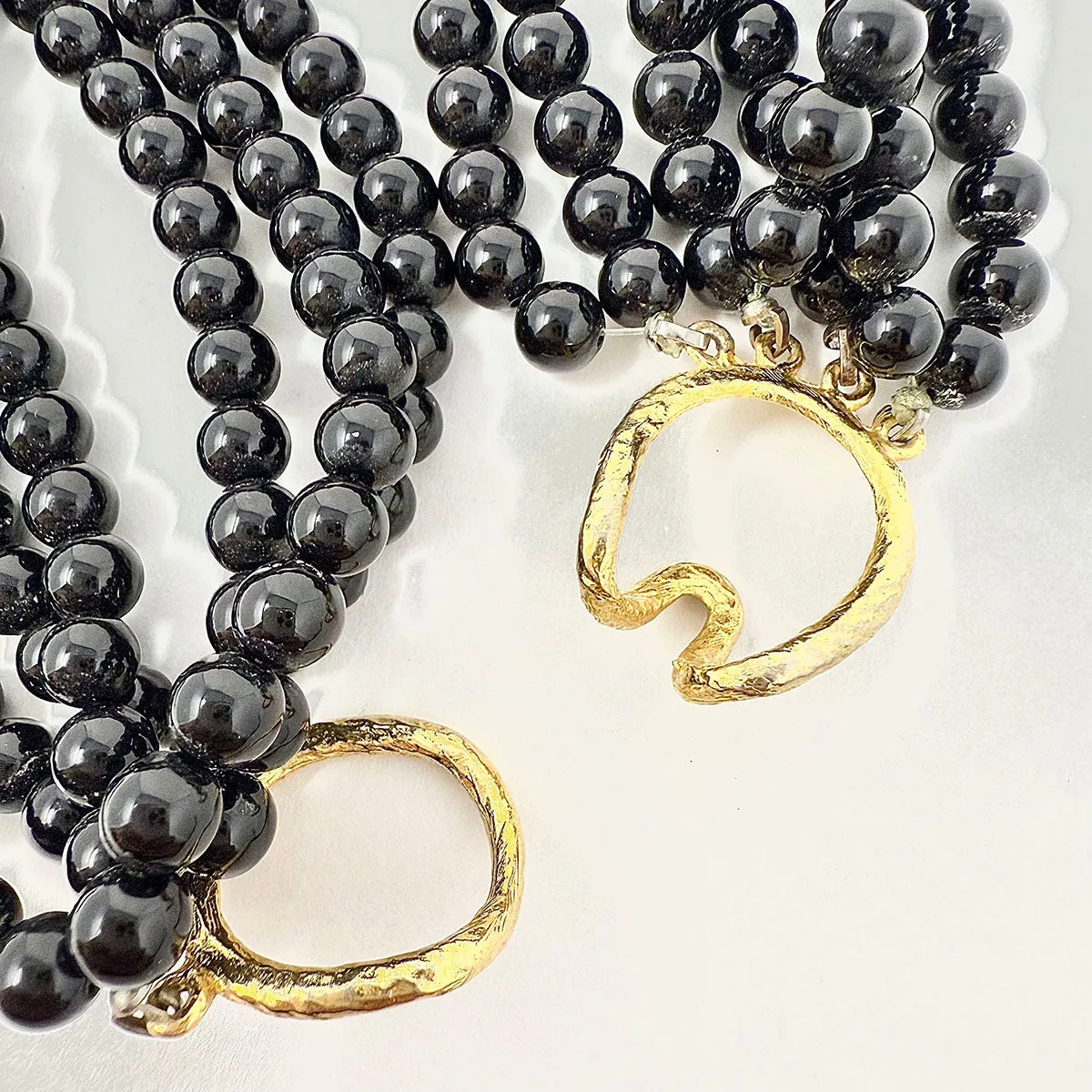 Onyx and Coral Necklace