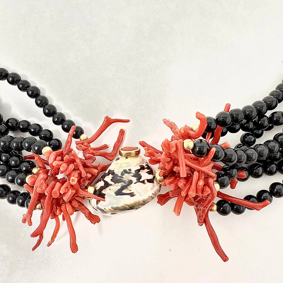 Onyx and Coral Necklace