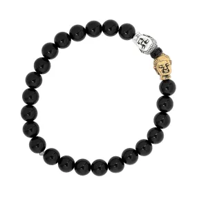 Onyx Gold SIlver Como Bracelet